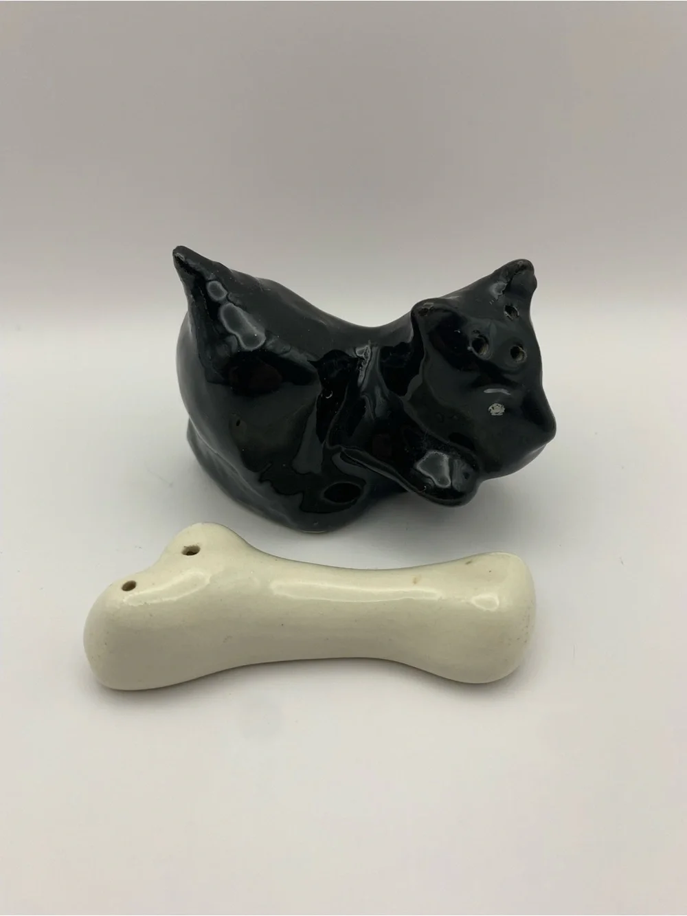 Vintage Scotty Dog Bone Salt Pepper Shakers